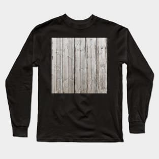 Brown wooden planks clock Long Sleeve T-Shirt